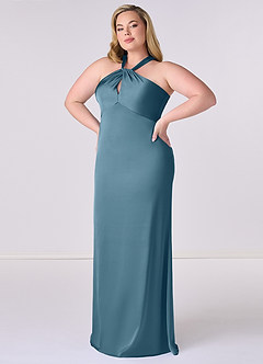 Barbie ♥ Azazie Bridesmaid Dresses Bermuda Sheath Stretch Satin Dress image9