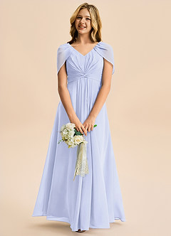 Azazie Emma Junior Klä av A-Line i Chiffong Plisserad image3