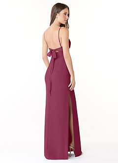 Azazie Mai Bridesmaid Dresses Mulberry Sheath Pleated Chiffon Dress image4