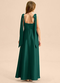 Azazie Halley Junior Klä av A-Line i Stretch Satin Rosett image2