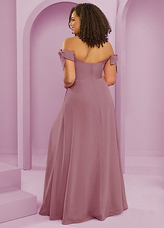 Barbie ♥ Azazie Bridesmaid Dresses Vintage Mauve A-Line Off the Shoulder Chiffon Convertible Dress image8