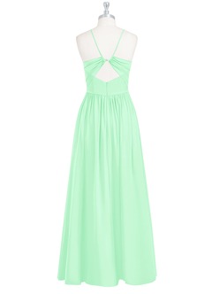 Azazie Cora Bridesmaid Dresses Mint Green A-Line Pleated Chiffon Dress image17