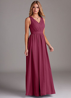 Azazie Kingsley Bridesmaid Dresses Mulberry A-Line Lace Chiffon Dress image5