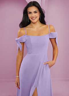 Barbie ♥ Azazie Jurken voor bruidsmeisjes Converteerbaar Jurk van Chiffon met A-Lijn Off the Shoulder Lila image10