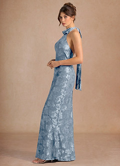 Maxi jurk Dillon Stoffig Blauw image5