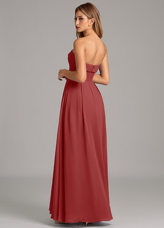 Azazie Lucienne Bridesmaid Dresses Rust A-Line Strapless Chiffon Convertible Dress image2
