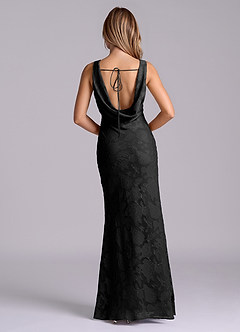 Azazie Rylina Final Sale Black Mermaid Floral Burnout Dress image2