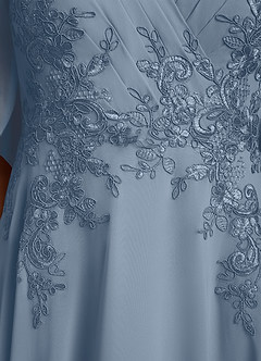 Azazie Tilda Mother of the Bride Dresses Dusty Blue A-Line Lace Chiffon Dress image6