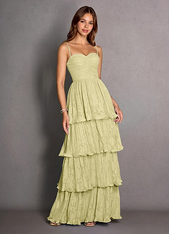 Jessamine Lemon Sorbet Lace Ruffled A-line Prom Dress image3