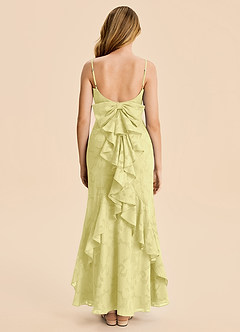 Azazie Lioren Junior Robe Sirène en Floral Burnout Drapé Sorbet Citron image6