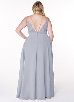 Azazie Lennon Bridesmaid Dresses Dusty Lavender A-Line Lace Chiffon Dress image8