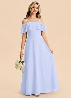 Azazie Maggie Junior Lavender A-Line Off the Shoulder Chiffon Dress image1