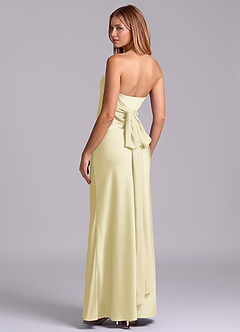 Azazie Ailanie Brudtärnklänningar Klä av Tubklänning i Stretch Satin Axelbandslös Citronsorbet image2