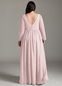 Azazie Teton Maternity Bridesmaid Dresses A-Line Long Sleeve Chiffon Floor-Length Dress image8