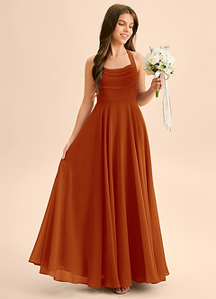 Azazie Kady Junior Paprika A-Line Sweetheart Neckline Chiffon Dress image5