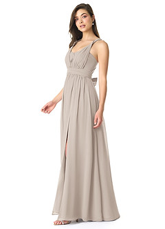 Azazie Olani Bridesmaid Dresses Frost A-Line Off the Shoulder Chiffon Convertible Dress image4