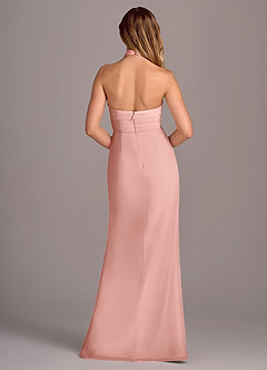 Azazie Jemma Bridesmaid Dresses Rosette Sheath Pleated Chiffon Dress image2