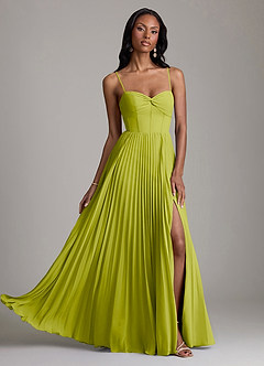 Azazie Akiko Bridesmaid Dresses Lemongrass A-Line Sweetheart Neckline Chiffon Dress image1