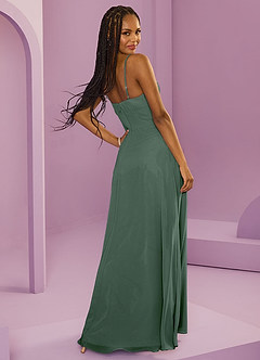 Barbie ♥ Azazie Bridesmaid Dresses Eucalyptus A-Line with Pockets Chiffon Dress image6