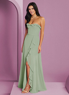 Barbie ♥ Azazie Bridesmaid Dresses Dusty Sage A-Line Sweetheart Neckline Chiffon Dress image1