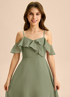 Azazie Kamilla Junior Klä av A-Line i Chiffong Av axeln image7