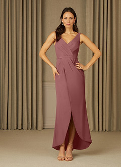 Azazie Yabelle Final Sale Desert Rose Mermaid Lace Chiffon Dress image3