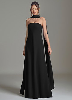 Azazie Ilana 신부 들러리 드레스 A라인 스트랩리스 쉬폰 바닥 길이 드레스 image3