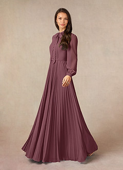 Azazie Adellah vestidos de madre de la novia Vestido de Sangrado de Gasa de Corte En A con Plisado image2