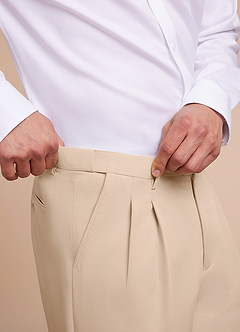 front Owen Tan Lightweight Tailored Dress Pants