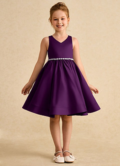 Azazie Julietta Robe Demoiselle D'honneur Fillette Robe Princesse en Tulle Convertible Grain De Raisin image9