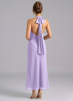 Azazie Velli Bridesmaid Dresses Lilac Mermaid High Neck Chiffon Dress image2