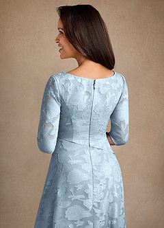 Azazie Durant Abiti per la Madre della Sposa Abito A-Line in Burnout Floreale Plissettato Azzurro image5