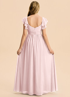 Azazie Anaya Junior Abito A-Line in Chiffon Scollo a Cuore Rosa Rossore image2