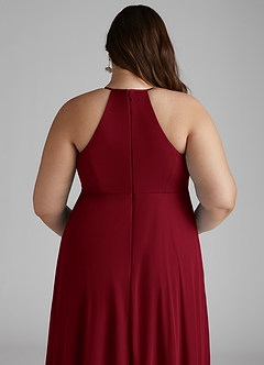 Azazie Annabelle vestidos de dama de honor de maternidad Vestido de Corte En A Cuello en V plisado Hasta el suelo Malla image10