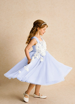 Azazie Dovey Abiti da Ragazza di Fiori Abito Principessa in Tulle Fiocco Lavanda image5