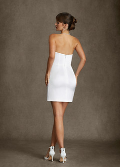 Azazie Erica Wedding Dresses Diamond White Sheath Stretch Satin Dress image10
