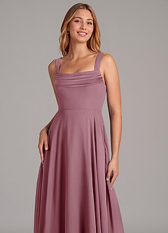 Azazie Shaude Bridesmaid Dresses Vintage Mauve A-Line Pleated Chiffon Dress image5