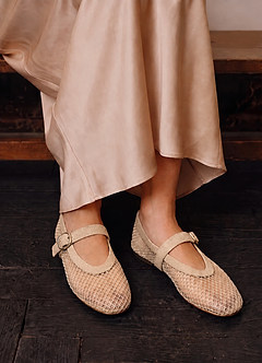 front Celeste Rhinestone Mesh Mary Jane Flats