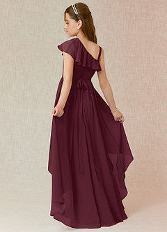 Azazie Mango Junior Vestido de Lavanda de Gasa de Corte en A con Volante image1