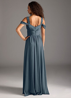 Azazie Lianne Jurken voor bruidsmeisjes Jurk van Stretch Satijn met A-Lijn Off the Shoulder Schemering image5