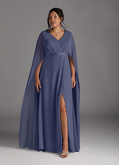 Azazie Isa Mother of the Bride Dresses Stormy A-Line V-Neck Pleated Chiffon Dress image9