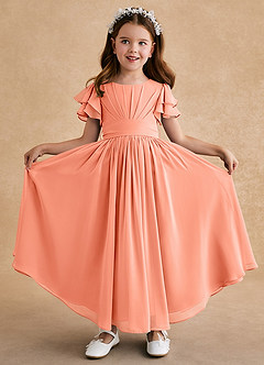 Azazie Ali Flower Girl Dresses Sunset A-Line Pleated Chiffon Dress image1