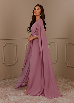 Azazie Isa Mother of the Bride Dresses Vintage Mauve A-Line V-Neck Pleated Chiffon Dress image2