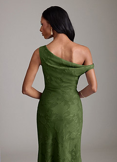 Azazie Emerson Bridesmaid Dresses Olive Mermaid Off the Shoulder Floral Burnout Dress image7