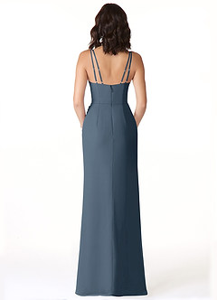 Azazie Leo Bridesmaid Dresses Neptune Mermaid V-Neck Pleated Chiffon Dress image2