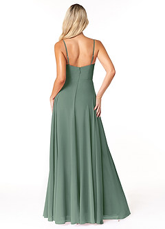 Azazie Emerald Bridesmaid Dresses A-Line Ruffled Chiffon Floor-Length Dress image6