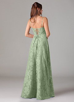 Azazie Valentine Bridesmaid Dresses Dusty Sage A-Line Sweetheart Neckline Floral Burnout Dress image5