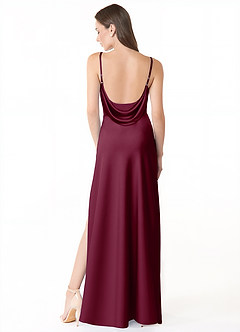 Azazie Alaija Robes de demoiselle d'honneur Robe Sirène en Satin extensible Fente Latérale Mûre image4