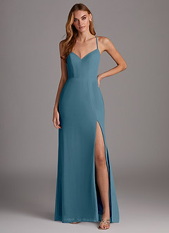 Azazie Manila Bridesmaid Dresses Bermuda Sheath V-Neck Chiffon Dress image1