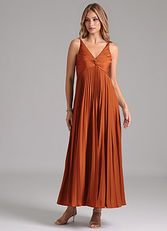 Azazie Raychelle Brautjungfernkleider A-Linie Plissee Stretch-Satin Kleid Kanel image1